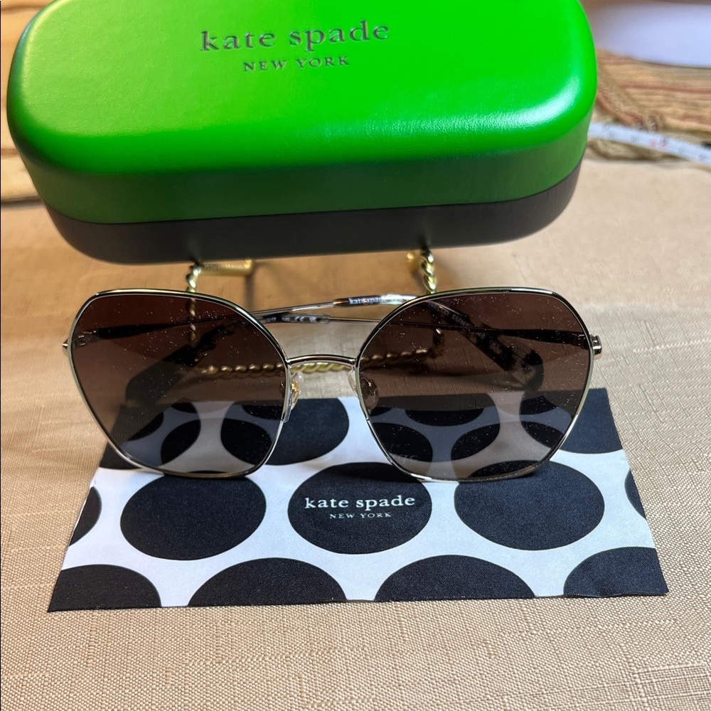 Kate Spade Silver Frame Sunglasses with Dark Lenses